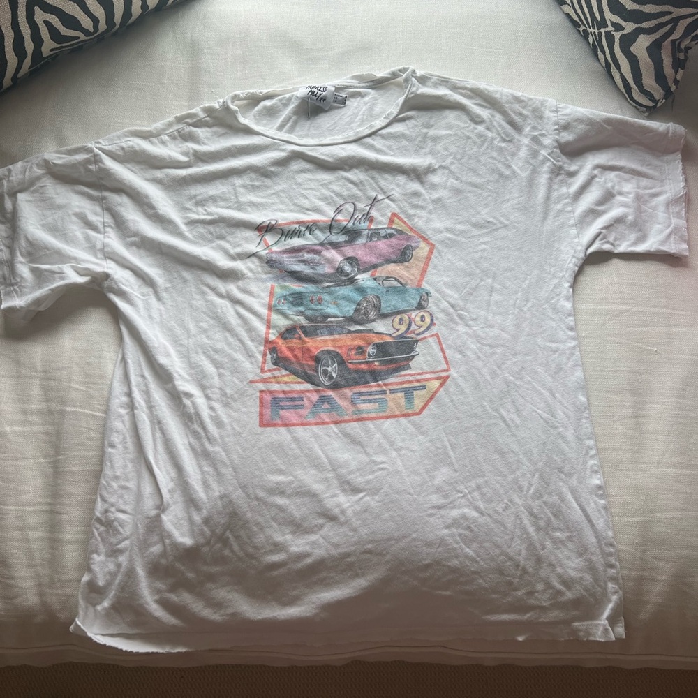 Princess Polly White and Pink Short Sleeve Tee